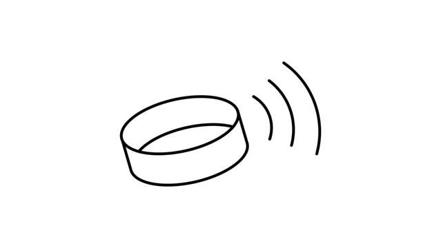Smart ring wearable finance vector icon with editable stroke, representing modern contactless payment technology and digital banking security in a minimalist hand-drawn line vector illustration.