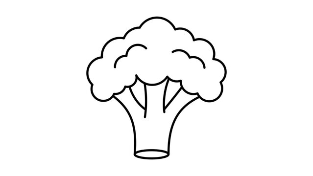Minimalist broccoli floret vector icon featuring an editable stroke for professional graphic design, this clean outline illustration of a fresh healthy vegetable is perfect for wellness apps.