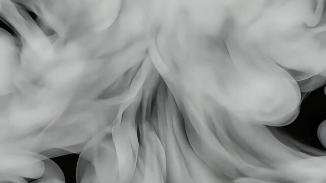 Smoke billows rapidly outward in a dark environment creating a dense fog