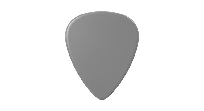 Gray triangular guitar pick isolated on transparent background