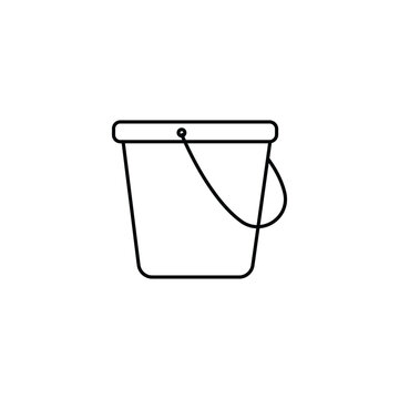 Bucket icons on white background Editable linear style stroke. Vector icon