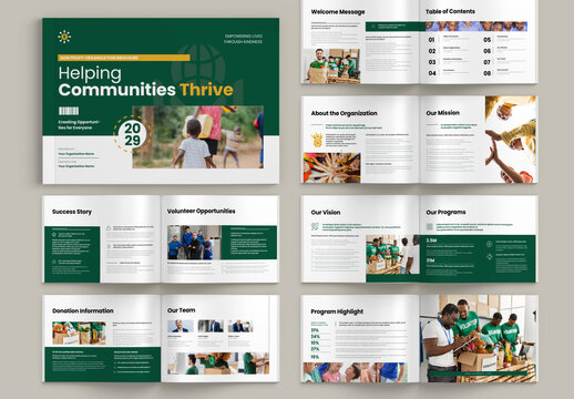 Nonprofit Organization Landscape Brochure Layout