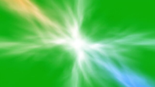 Two Glowing Energy Beams Colliding And Exploding On Green Screen