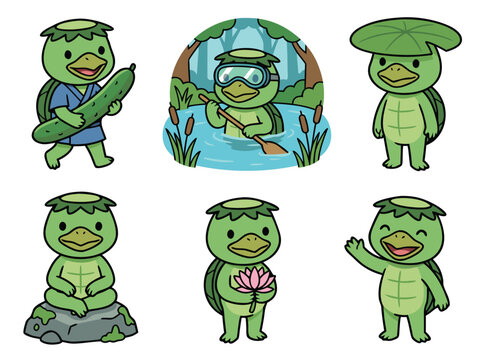 Cute Kappa Characters Collection.