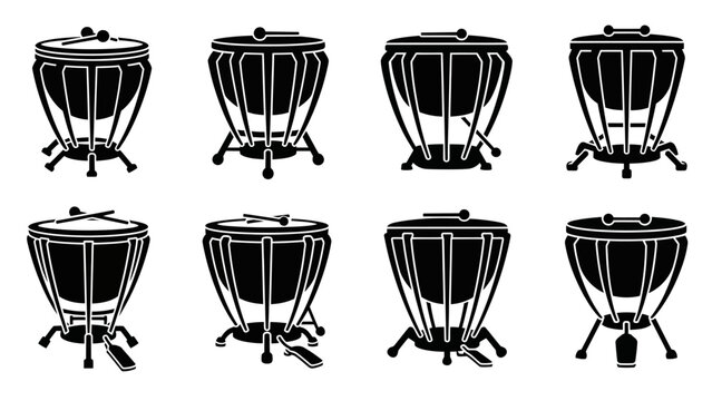 Timpani Drum Set Icon Collection: Orchestral Percussion Instruments