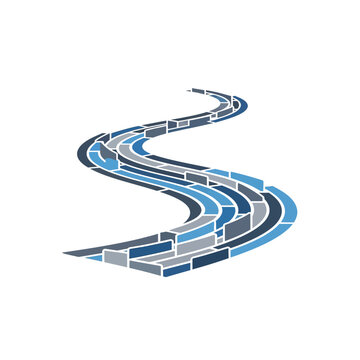 Blue and gray road track layout.