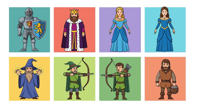Fantasy Characters Medieval Kingdom Royal Court Heroes Castle Legends Warrior King Queen Mage Archer Hunter Knight Soldier