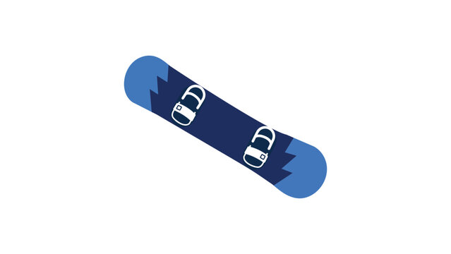 Professional snowboard vector icon illustration for winter sports activities, minimalist hand-drawn design with clean outline and scalable bold shape, isolated on a white background for apps.