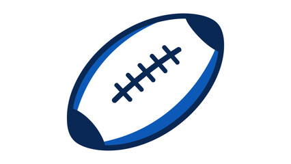 Modern flat vector icon of a rugby ball isolated on white background. Professional sports equipment illustration for athletic competition branding, match design, and team tournament graphics.