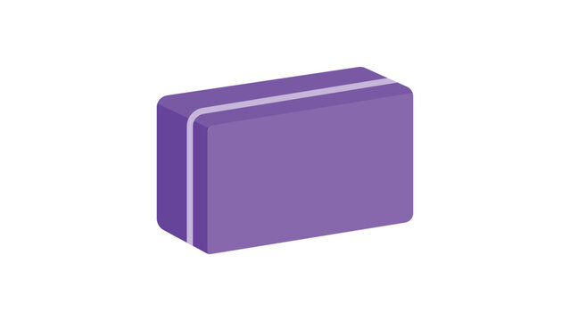Modern yoga block vector icon illustration for fitness and wellness. Minimalist flat design representing foam brick equipment used in pilates, stretching, and meditation practices for better health.