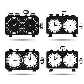 Chess Clocks Icons Set
