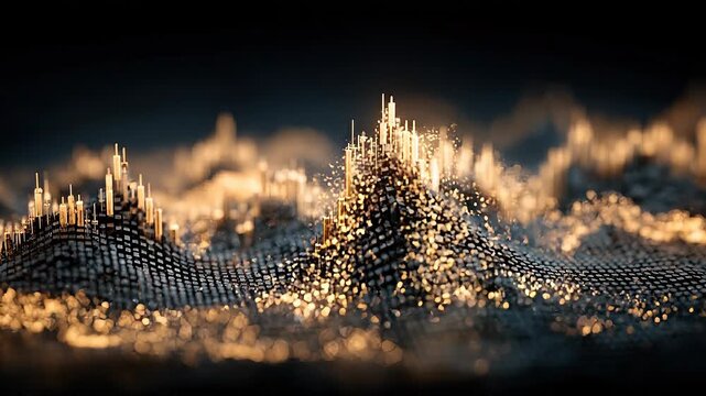 Seamless loop market terrain animation, predictive financial risk mapping background.