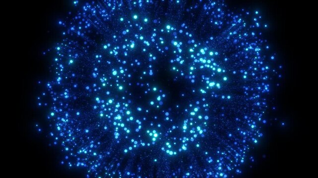 Cyan Energy Circle Effect Alpha Channel MOV Transparent Background