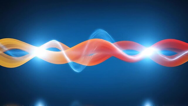 Seamless loop abstract wave synchronization, contrasting market signals corporate background.