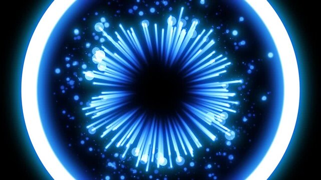 Cyan Tech Energy Ring Interface Alpha Channel MOV Transparent Background
