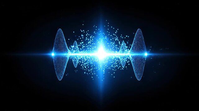 Seamless loop signal waveform animation, timing synchronization digital corporate background.