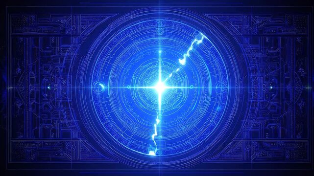 Seamless loop circular system validation animation, futuristic pattern integrity technology background.