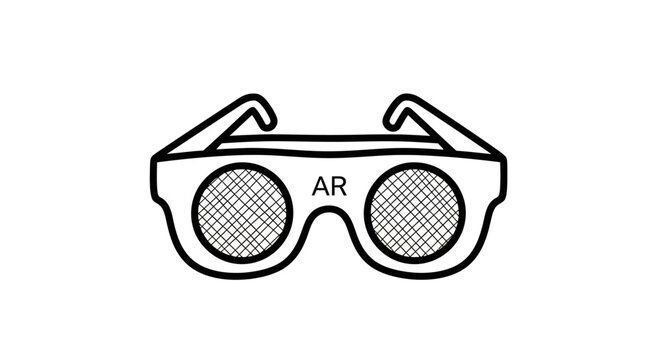 Augmented Reality Glasses Line Icon for Futuristic Technology and Virtual Vision Concepts