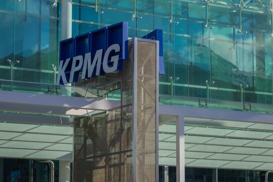 AUCKLAND, NEW ZEALAND &ndash; May 2, 2026: The KPMG building in Auckland CBD. KPMG is a multinational professional services network, and one of the Big Four accounting organizations.