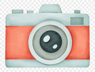 Watercolor retro travel camera photography illustration Vector. © Only Flags