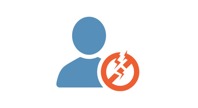 Person with No Electricity Symbol.