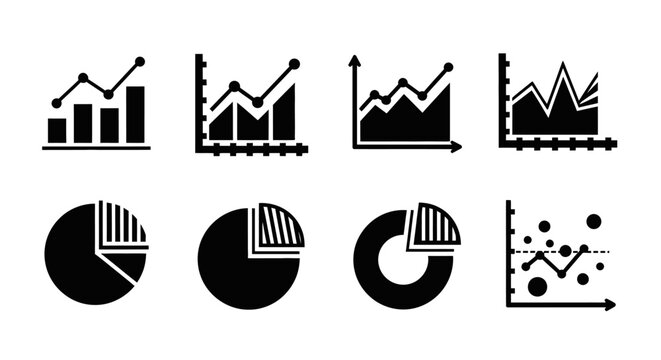 Collection of Business Data Charts and Graphs Icons