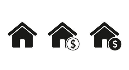 Fototapeta premium House Icons with Dollar Sign, Real Estate Investment Concept