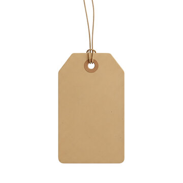 Simple brown paper tag with string attached