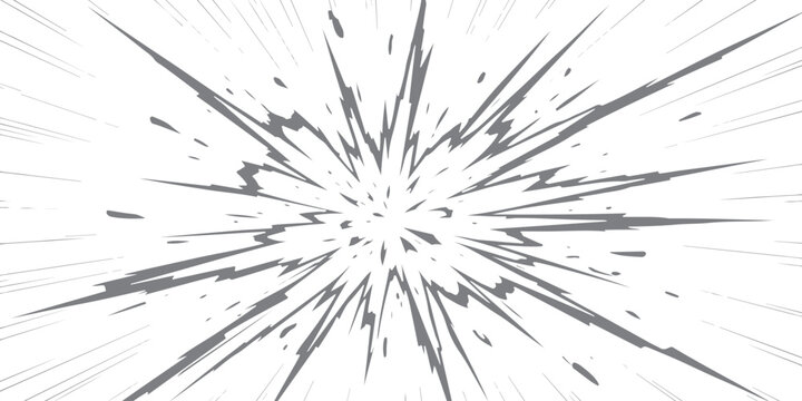 Comic book style star burst explosion graphic effect with sharp lines