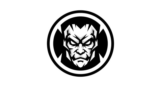Angry Monster Face Closeup Illustration Design.