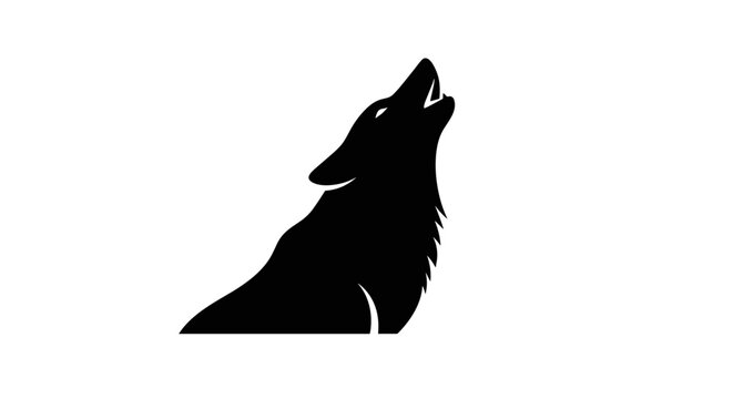 Black silhouette of a wolf 1.