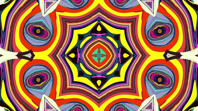 Colorful abstract geometric kaleidoscope pattern with vibrant symmetry