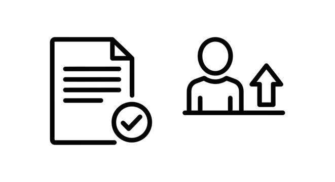 Final document and sign-off icon with document signature approval checkmark agreement contract verification completion confirmation business illustration workflow management authorization
