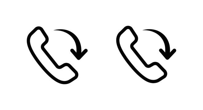Call answer icons with receiver communication customer response connection telephone business minimalist incoming outgoing technology assistance dialogue conversation information