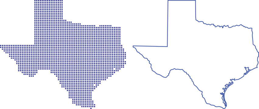 Texas Map Dotted Geometric Design