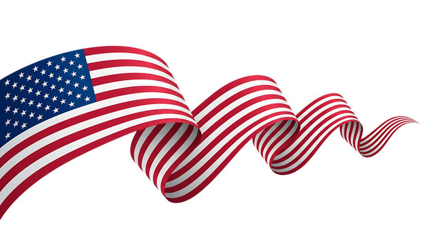 Waving american flag for 4th of july celebrations patriotic symbol isolated on transparent background