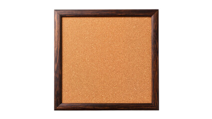 Fototapeta premium Dark wood framed cork board textured surface, isolated on transparent background