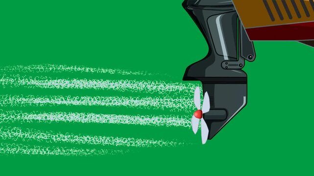 Hammer strikes water surface on green screen chromakey background in 2d animated cartoon animation. Tool impact splash effect dynamic action scene. Industrial construction motion sequence.