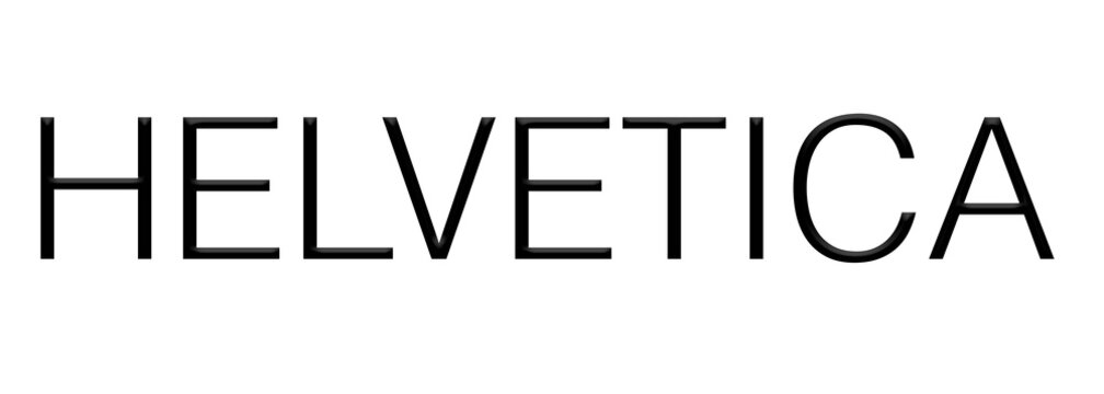 Digital composite. Fonts. Helvetica written in helvetica.