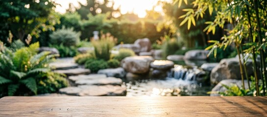 Fototapeta premium Serene Garden with Stone Path