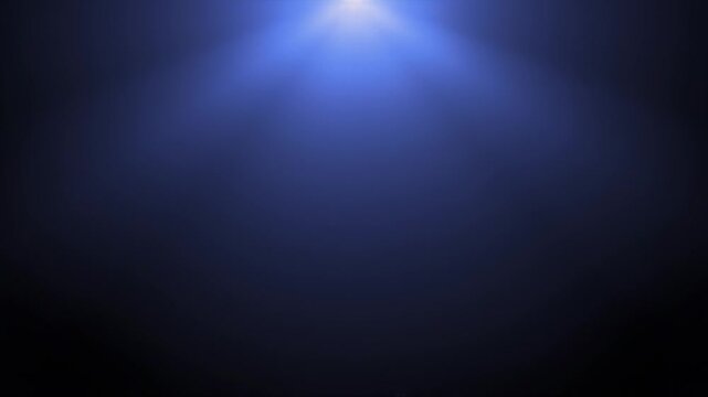 A deep blue gradient background with a bright white light emanating from the top center, creating an abstract spotlight effect