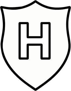 Medical Hospital Shield Icon Flat Design Vector