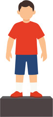 Fototapeta premium Person Standing on Pedestal Flat Icon Illustration