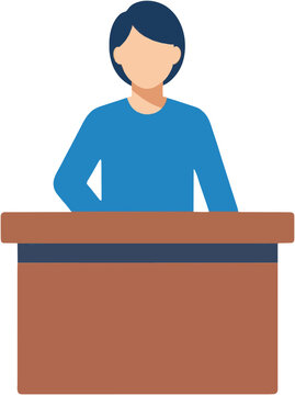 Person Standing at Podium Presentation Icon Vector