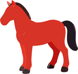 Obraz premium Red Running Horse 3d Icon on Black Background