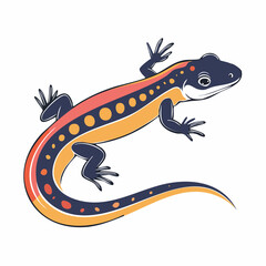 Obraz premium Colorful Cartoon Salamander Illustration