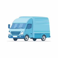 Fototapeta premium Blue Delivery Van Illustration