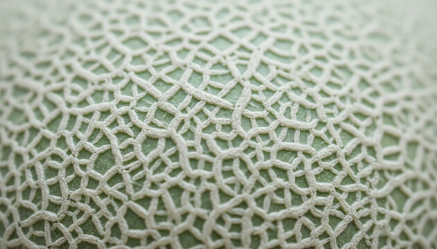 Premium Japanese Crown Melon skin texture with white reticulated netting pattern