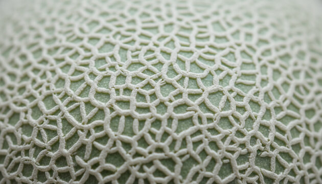 Premium Japanese Crown Melon skin texture with white reticulated netting pattern