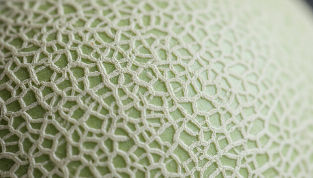 Premium Japanese Crown Melon skin texture with white reticulated netting pattern